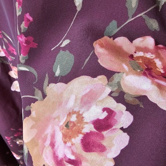 EUC LIKE NEW BEDFORD FAIR LIFESTYLES PURPLE FLORAL FULL MAXI SKIRT SIZE 14 / M/L - Picture 5 of 11